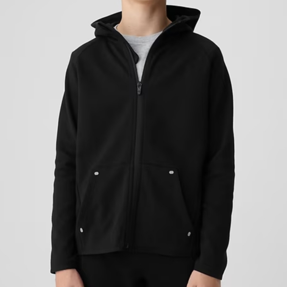 GapFit Kids Black Zip-front Tech Hoodie